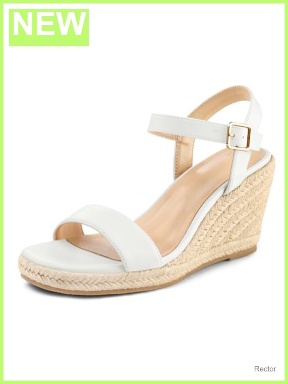 Espadrille Wedge Sandals Square Open Toe Platform Adjustable Ankle Strap Padded